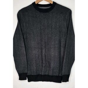 Lachlan Sweater Men S Pullover Black Gray‎ Herringbone Soft Long Sleeve Career
